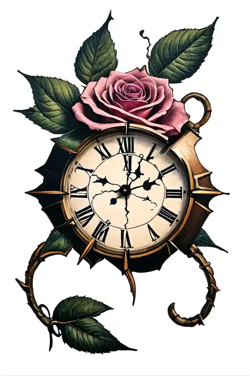 Broken Clock Rose Intertwined