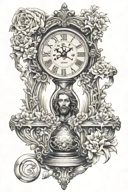 Hour Glass Water Clock Jesus Christ