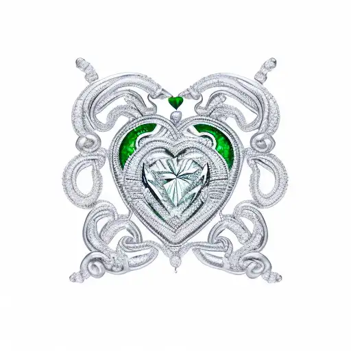 A Heart Shaped Green Diamond Made Of Jade