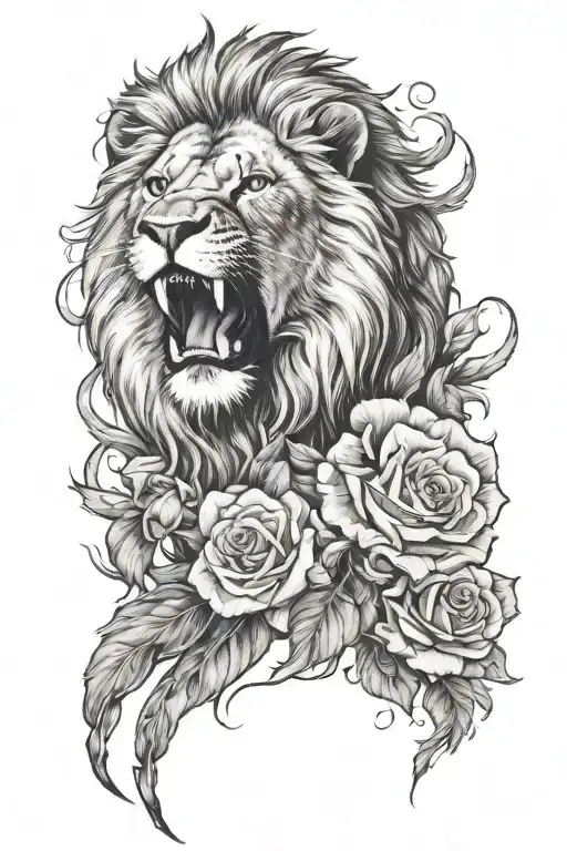 Rosas And Lion Roaring