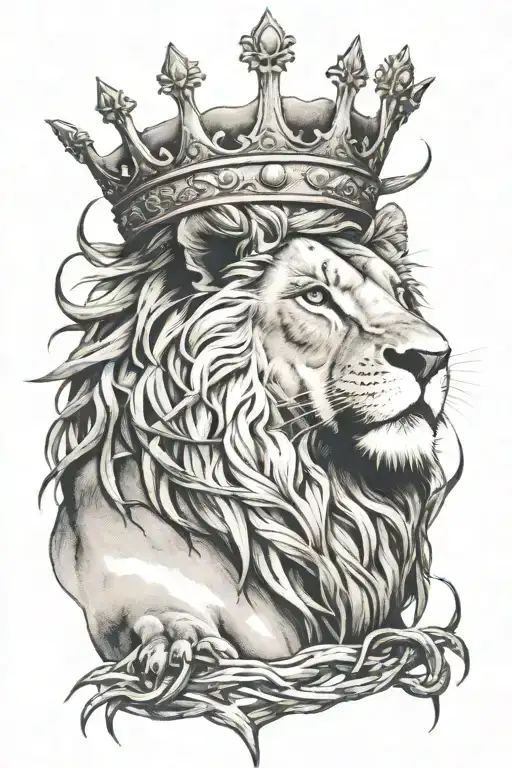 Lion Of Judah With Crown Of Thorns