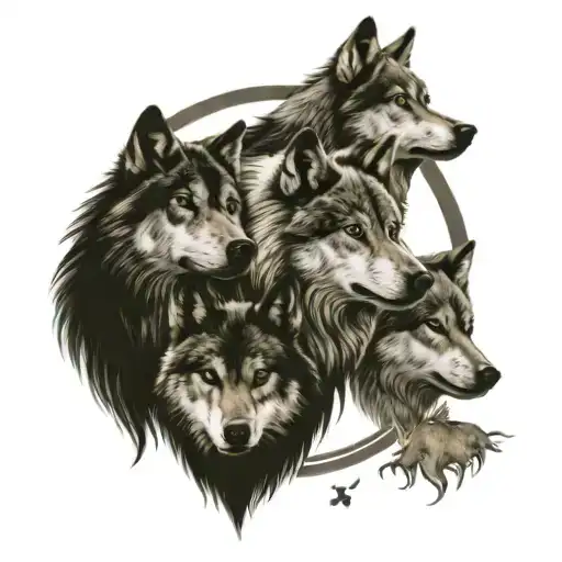 Three Wolves With A Perun Symbol