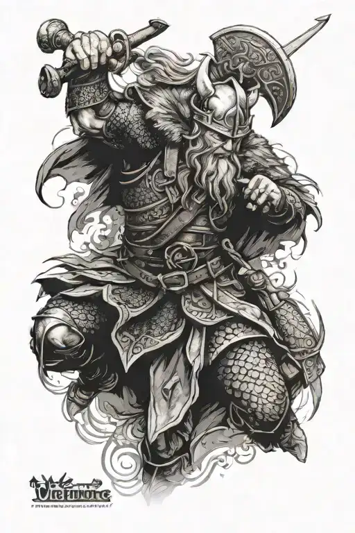 Viking Warrior Battling