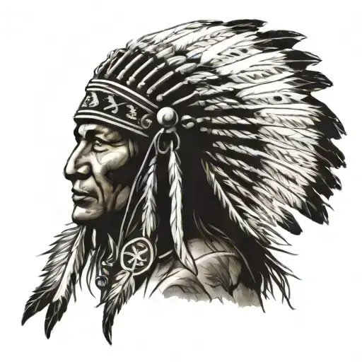 Native American Headdress With Hockey