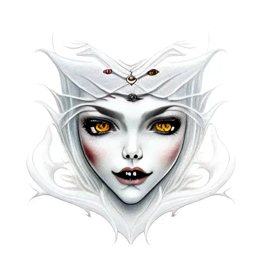 Vampire Girl Smiling Portrait