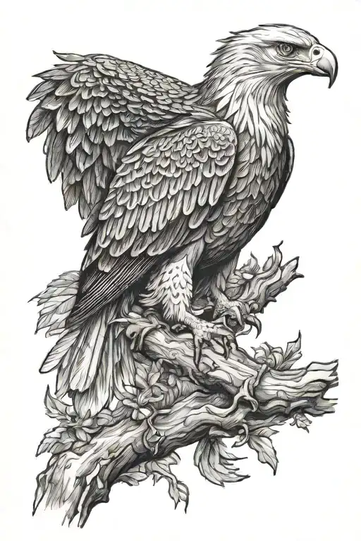 Eagle Perched Tattoo