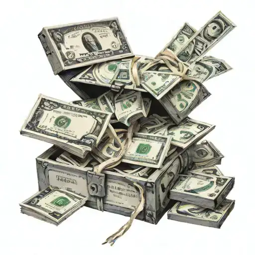 Scale Balancing Money And Cardboard Box