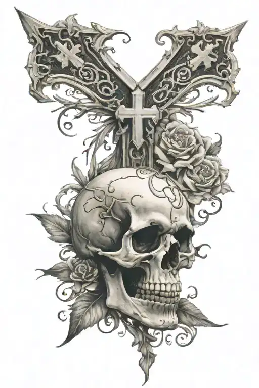 Skull With Cross