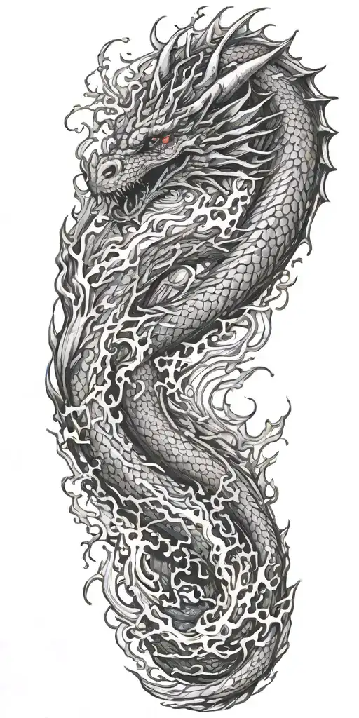 Dragon Flames Of Fire And Living Water