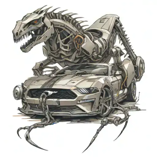 A Futuristic Design Of A Ford Mustang Transforming Into A Mechanical Scorpion