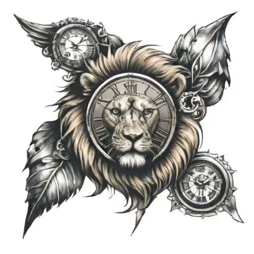 Broken Clock Lion Face