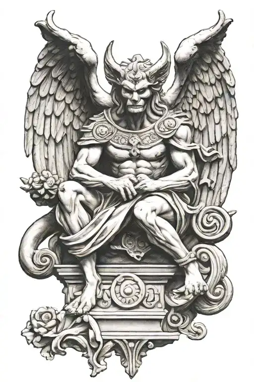 Greek Symbol For Sigma Female Gargoyle Warrior Reading