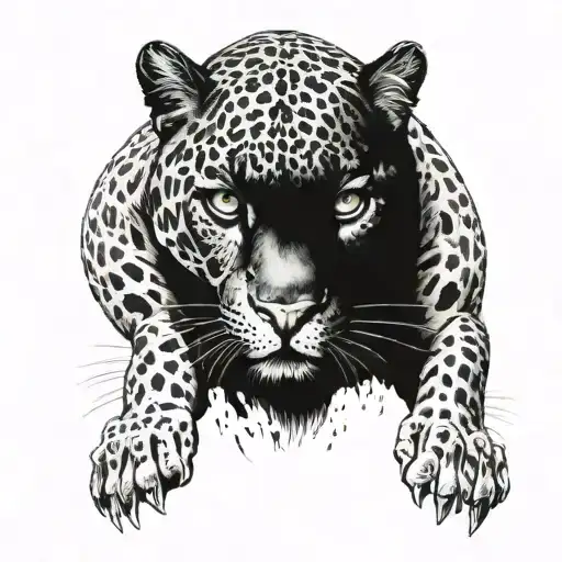 Long Black Jaguar Colored Eyes Looking