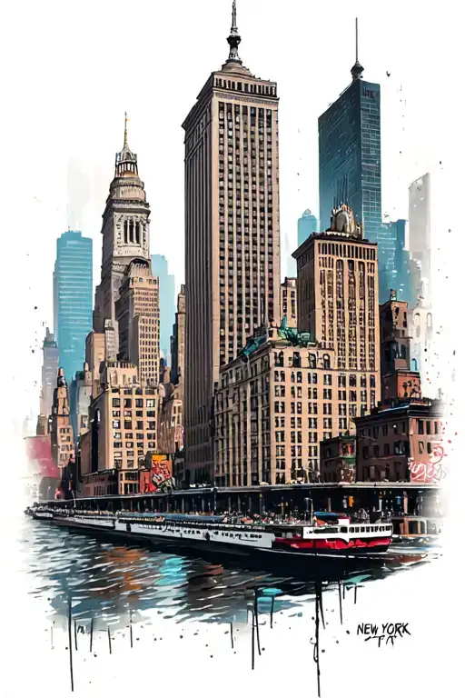 Newyork City Background With Graffiti