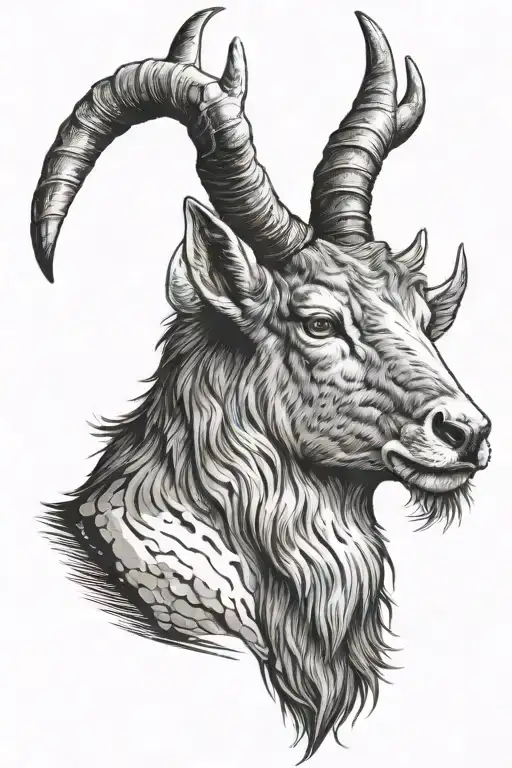 Buck With A Waning Gibbous Moon In Horns