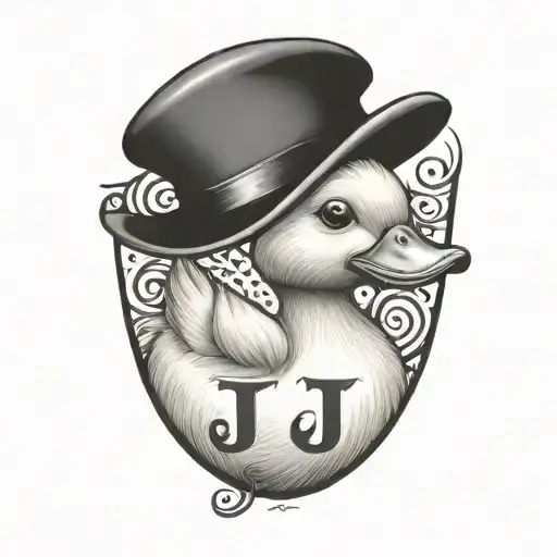Rubber Duck With Letter Jj