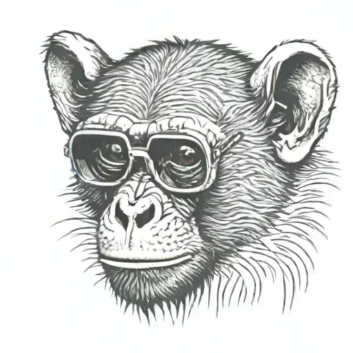 Eye Blind Monkey Wearing Sunglasses