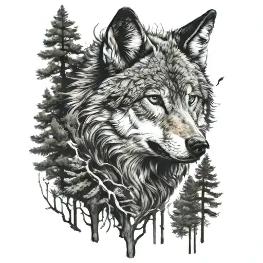 Alpha Wolf In The Forest