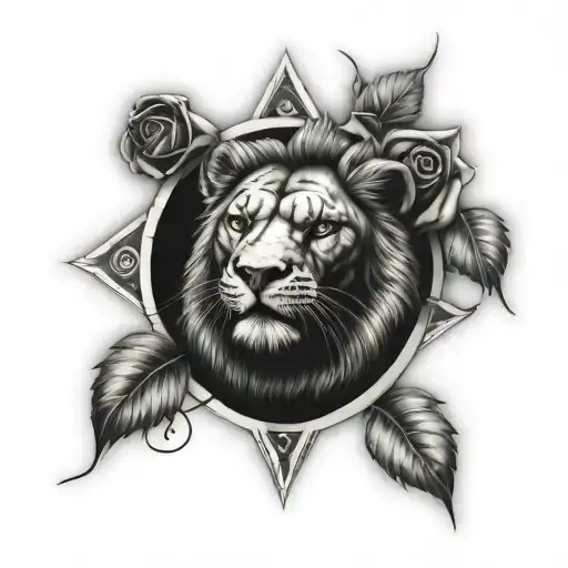 A Leon Corona Crest Incorporating A Rose And Vigilante Symbols In A Realistic Style