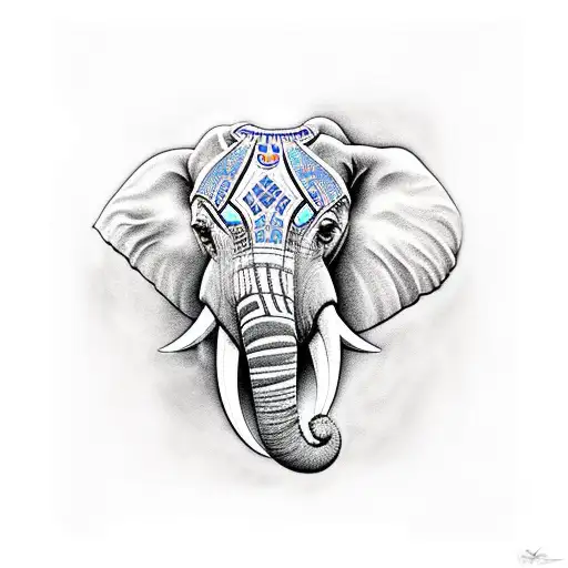 Elephant Head With Sapphire
