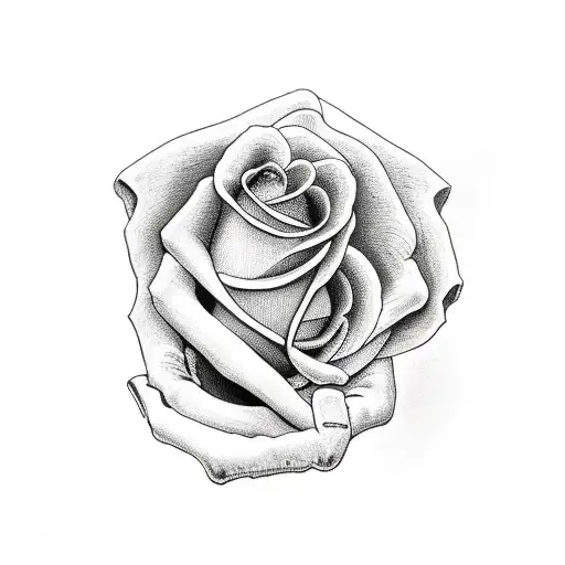 Skeleton Hand With A Rose