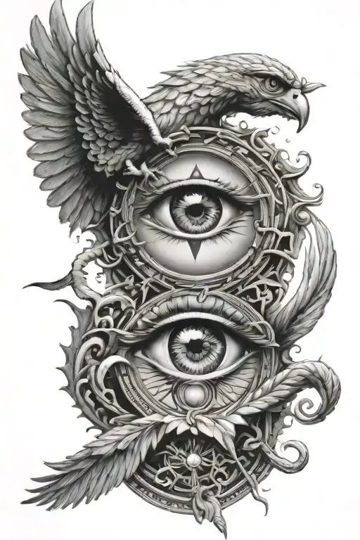 Falling Angel And Eye Of Horus