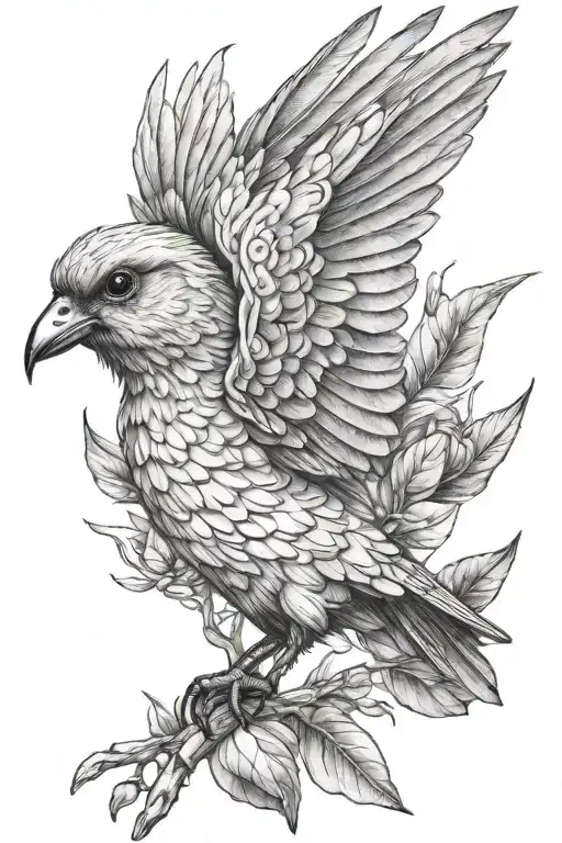 Bird With Open Wings