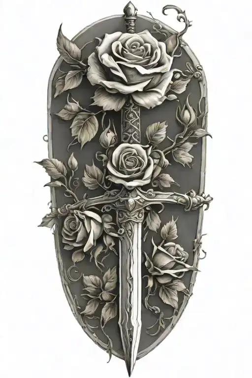 Sword With Roses Around It