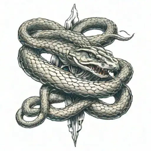 Trident With A Snake Wrapped