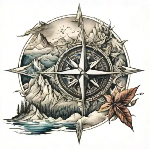 Wind Rose With The Pirennes Mountains