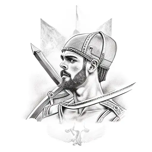 Greek Fighter With A Sword