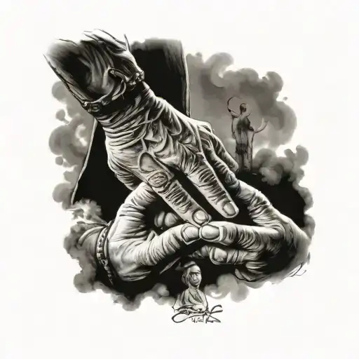 Brothers Sister And Father Holding Hands