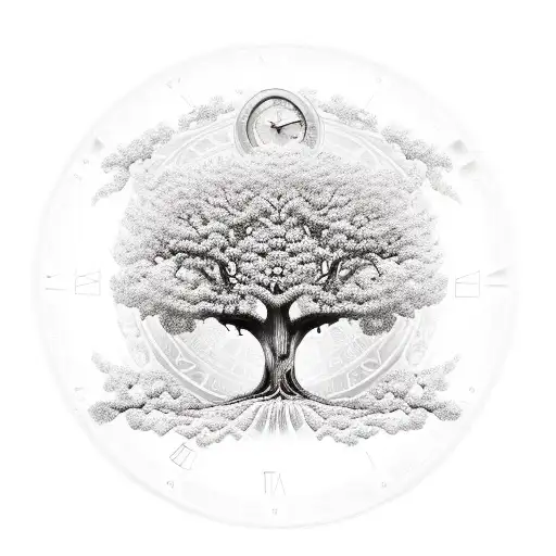 Tree Of Life With A Clock