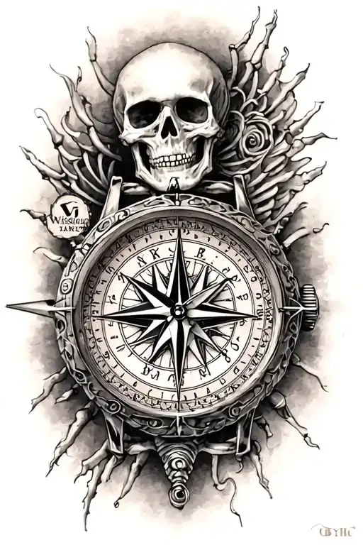Skeleton's Compass And Watch