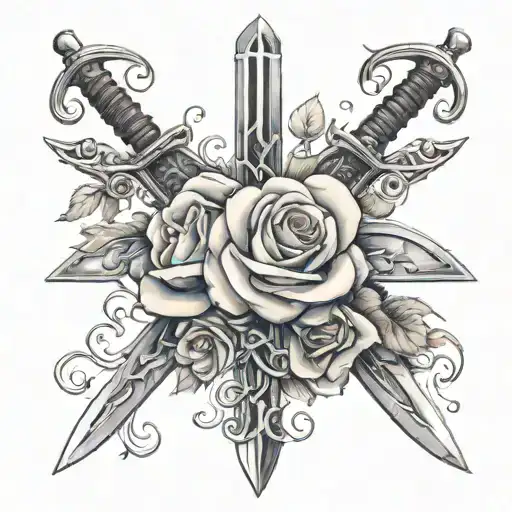 Sword With Roses Around It