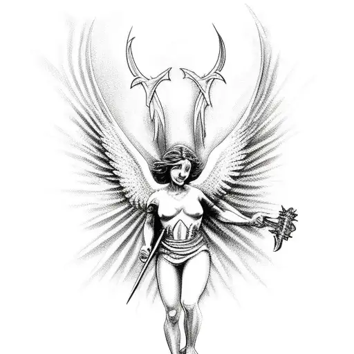 St Michael Angel Killing A Demon