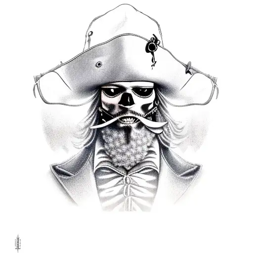 Pirate Holding 2 Guns With A Bandana And A Hat Without Showing His Face