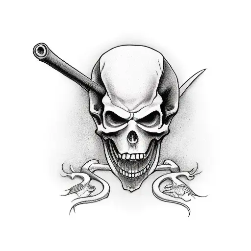 Grim Reaper With Scythe Infront Of Him