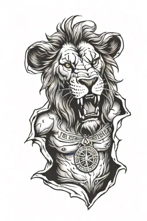 Angry Lion Who Is Ripping Open His Vest And Has A Logo Of Sk Beveren On His Chest No Legs