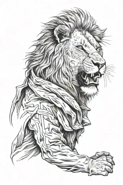 Lion Who Is Ripping Open His Jacket