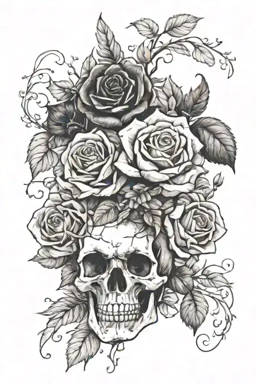 Skull And Rose Bouquet