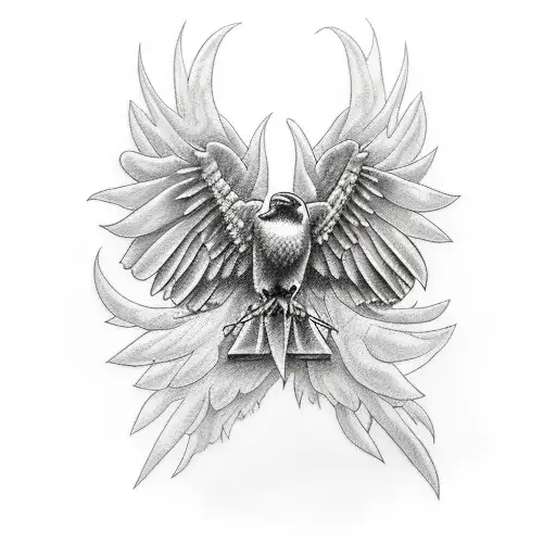 Raven With Wings Out