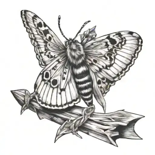 Moth On An Arrow Intertwined