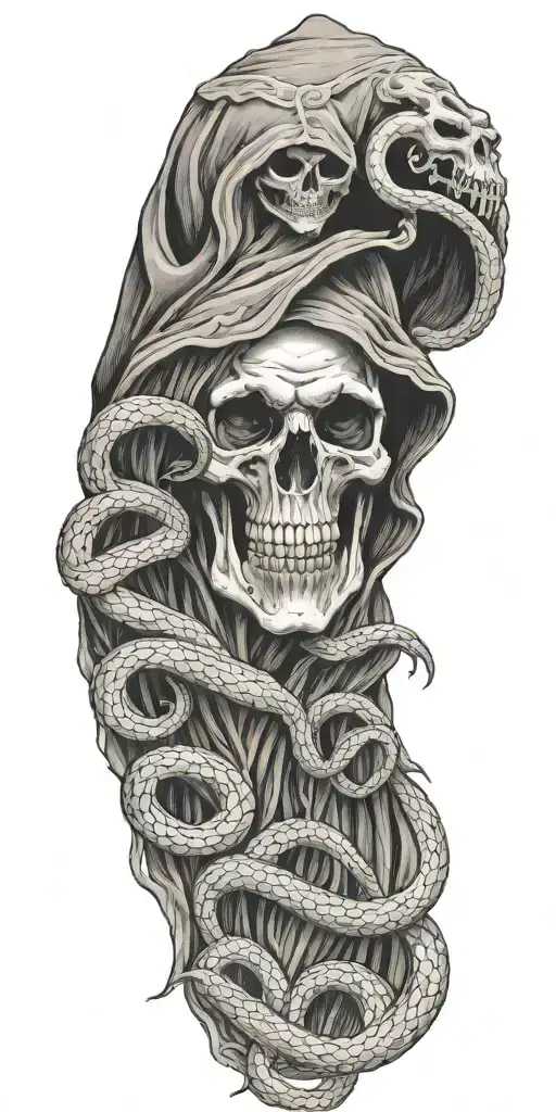 Scary Grim Reaper Death Seal With Snakes