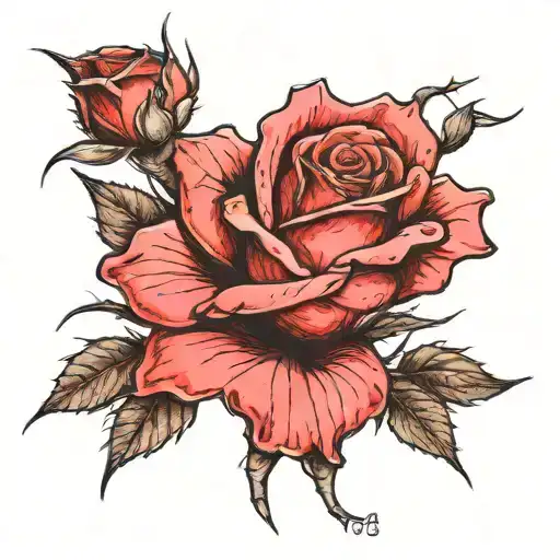 A Rose Blooming From A Bed Of Sharp Thorns