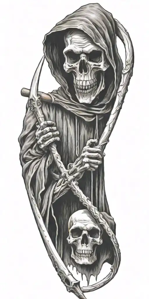 Grim Reaper Holding A Scythe