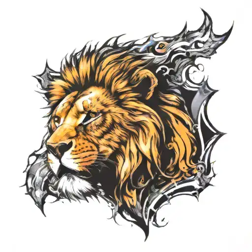 Complete Furious Lion In The Sun