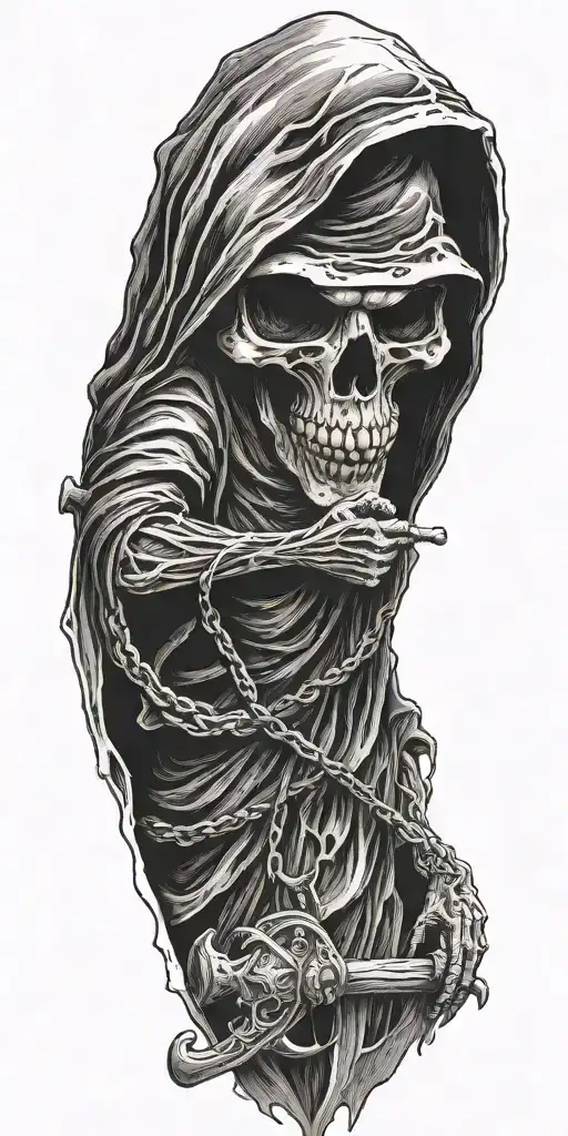 Faceless Grim Reaper With Scythe
