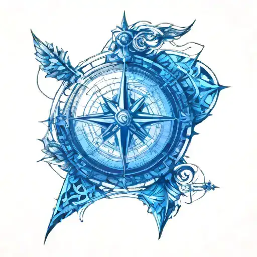 Create A Tattoo Of A Compass With Intricate Geometric Patterns