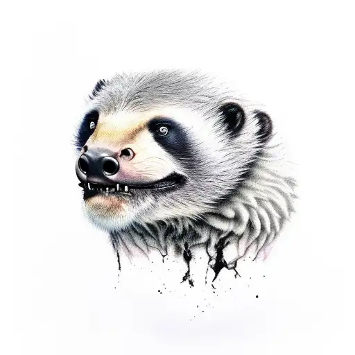 Angry Honey Badger Skull From The Front